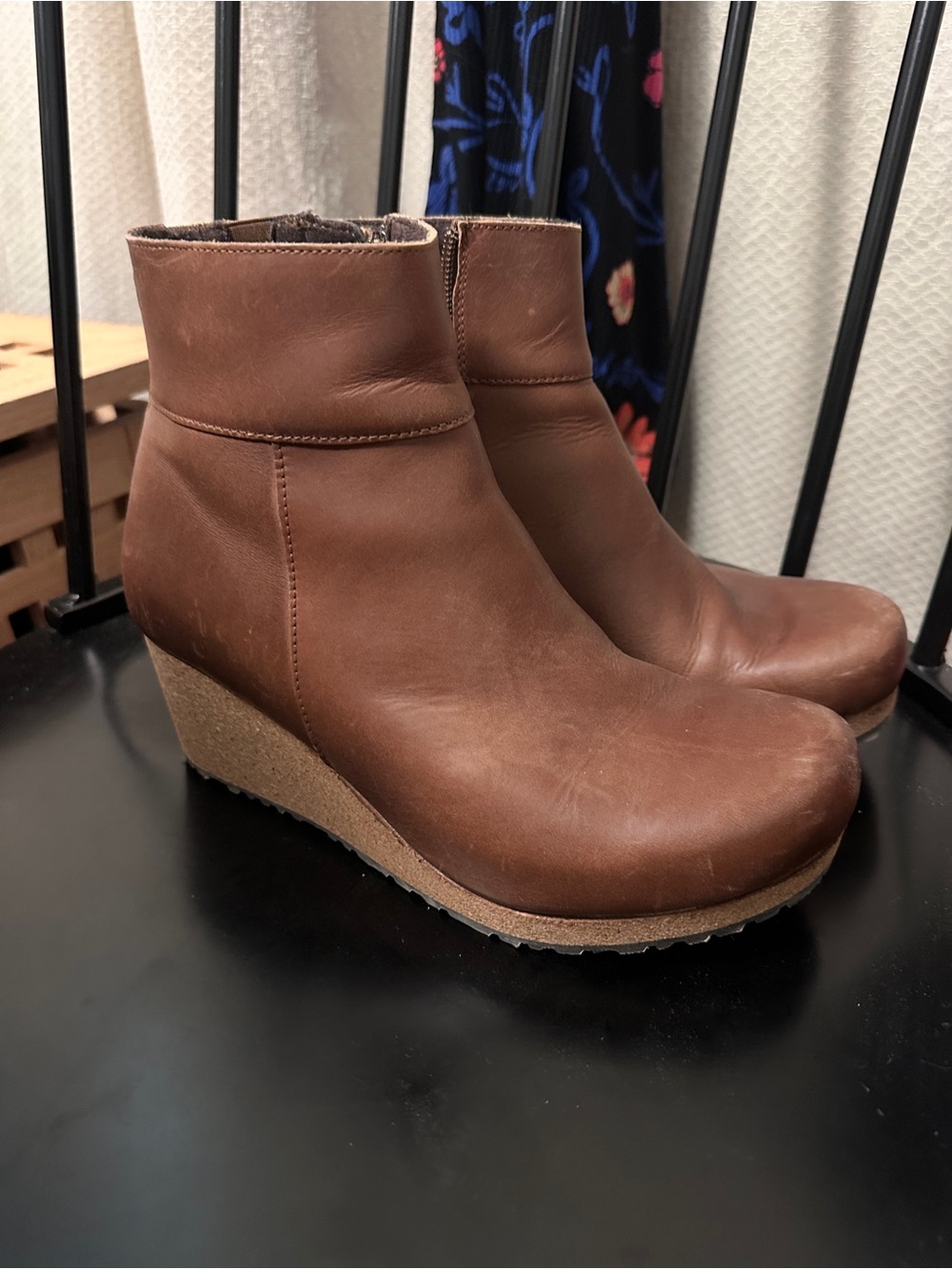 Birkenstock Papillio Brown Wedge Ankle Boots